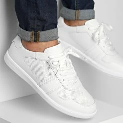 Les meilleures critiques de ❤️ Baskets Low Top Lace Up Leather 0471 Triple White de Calvin Klein 🧨