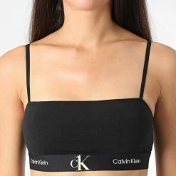 Meilleur prix 😀 Brassière Bandeau Femme Unlined QF6963E Noir de Calvin Klein ✨