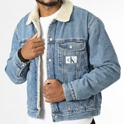 Tout neuf ⌛ Veste Jean Col Sherpa 1271 Bleu Denim de Calvin Klein ✨
