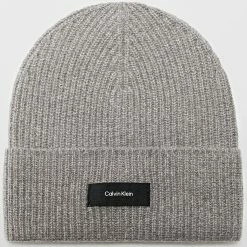 Budget 😍 Bonnet Daddy Wool Rib 7495 Gris Chiné de Calvin Klein 🥰