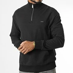 Promo ✨ Sweat Col Zippé Cotton Comfort Quarter Zip 0627 Noir de Calvin Klein 🔥 -Calvin Klein Soldes Magasin calvin klein 335307 K10K110627 BEH 20220905T160802 03