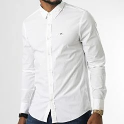 Les meilleures critiques de 🔥 Chemise Manches Longues Stretch Poplin 0856 Blanc de Calvin Klein 💯
