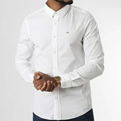 Les meilleures critiques de 🔥 Chemise Manches Longues Stretch Poplin 0856 Blanc de Calvin Klein 💯 -Calvin Klein Soldes Magasin calvin klein 335318 K10K110856 YAF 20220905T155848 03