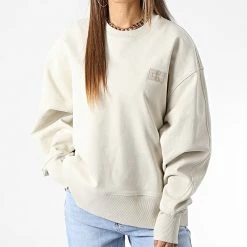 Top 10 🎁 Sweat Crewneck Femme 9755 Beige de Calvin Klein ❤️