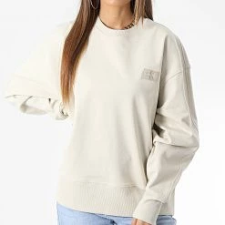 Top 10 🎁 Sweat Crewneck Femme 9755 Beige de Calvin Klein ❤️ -Calvin Klein Soldes Magasin calvin klein 336604 J20J219755 ACF 20221010T123659 03