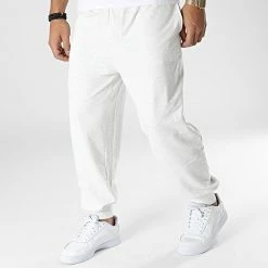 Budget 👏 Pantalon Jogging NM2302E Blanc Chiné de Calvin Klein ⌛