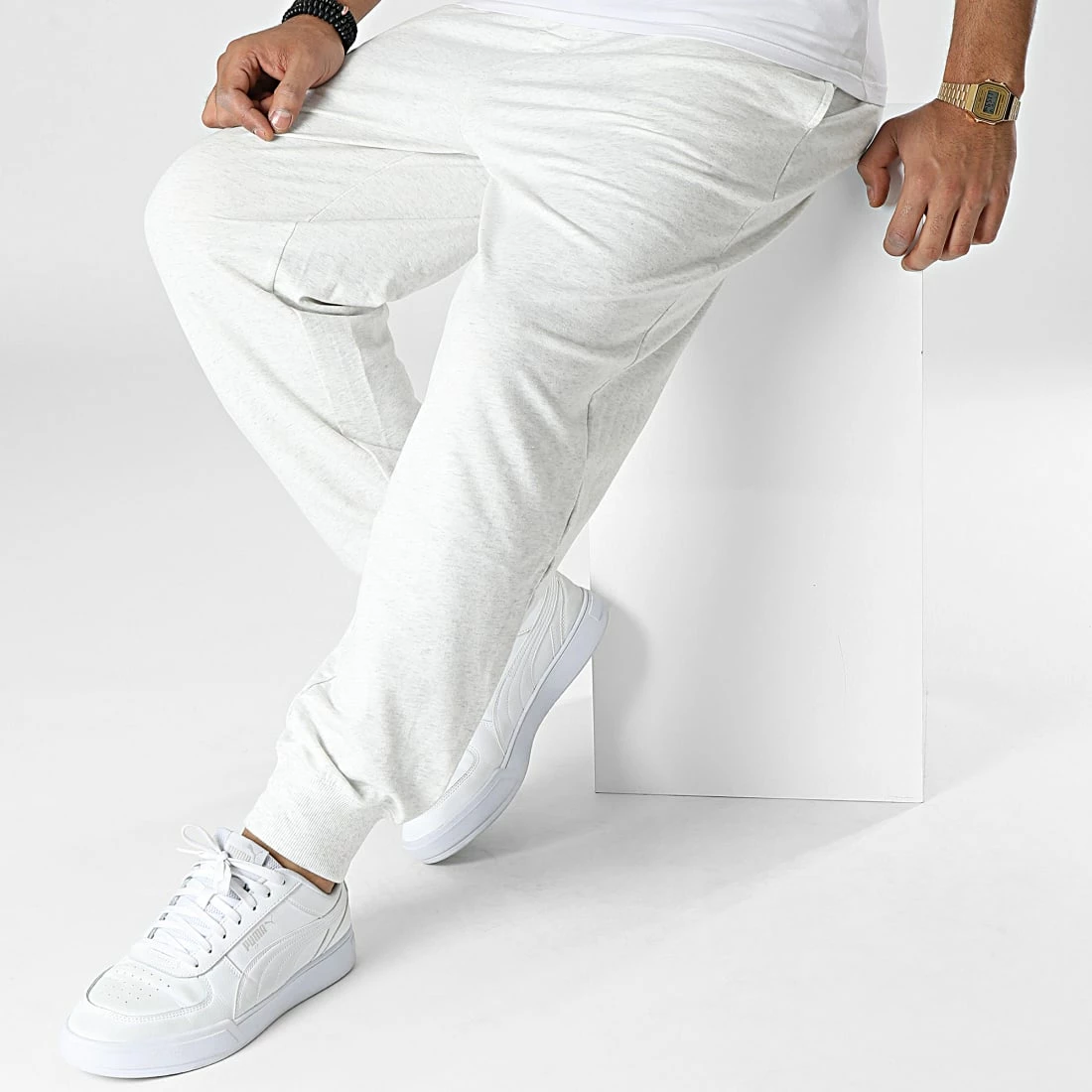 Budget 👏 Pantalon Jogging NM2302E Blanc Chiné de Calvin Klein ⌛ 3 Budget 👏 Pantalon Jogging NM2302E Blanc Chiné de Calvin Klein ⌛ – Image 3