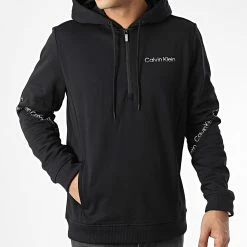 Promo ⭐ Sweat Capuche Col Zippé GMF2W303 Noir de Calvin Klein 💯 -Calvin Klein Soldes Magasin calvin klein 337885 GMF2W303 BAE 20221027T155905 03
