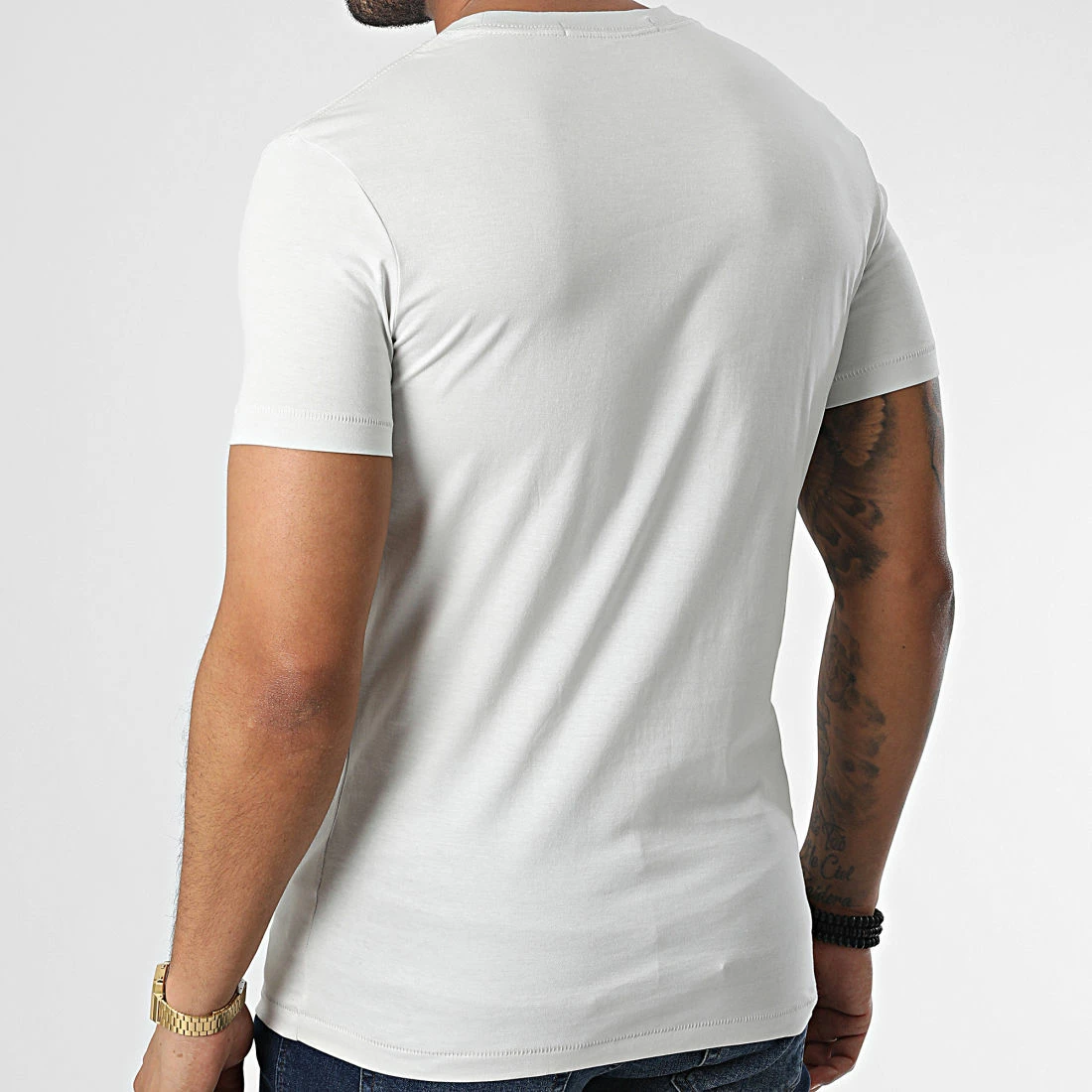 Meilleur prix 🛒 Tee 👕 Shirt Mixed Institutional 0878 Gris Clair de Calvin Klein ✔️ 4 Meilleur prix 🛒 Tee 👕 Shirt Mixed Institutional 0878 Gris Clair de Calvin Klein ✔️ – Image 4