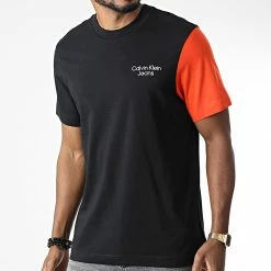 Tout neuf 😉 Tee 👕 Shirt Stacked Colorblock 1777 Noir de Calvin Klein 👍
