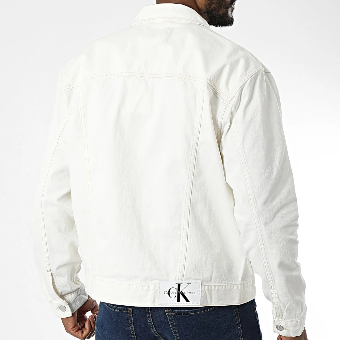 Nouveau 🧨 Veste Jean Regular 90s 1268 Beige de Calvin Klein ❤️ 4 Nouveau 🧨 Veste Jean Regular 90s 1268 Beige de Calvin Klein ❤️ – Image 4