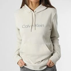 Nouveau 😉 Sweat Capuche Femme GWS2W311 Beige de Calvin Klein 💯 -Calvin Klein Soldes Magasin calvin klein 340827 GWS2W311 2JX 20221114T122423 03