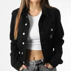 Sortie 🥰 Veste Jean Femme 9353 Noir de Calvin Klein 😍 -Calvin Klein Soldes Magasin calvin klein 341865 J20J219353 1AP 20221124T091422 0