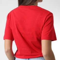 Tout neuf 🤩 Tee 👕 Shirt Femme Col V Monologo 9138 Rouge de Calvin Klein 😉 -Calvin Klein Soldes Magasin calvin klein 342076 J20J219138 XL6 20221021T161733 04