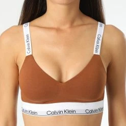 Grosses soldes 🌟 Brassière Femme Light Lined QF7030E Marron de Calvin Klein ⭐