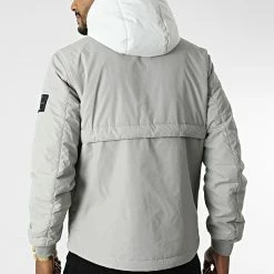 Nouveau 🎁 Veste Zippée Capuche Padded Harrington 2180 Gris de Calvin Klein 🎉 -Calvin Klein Soldes Magasin calvin klein 342438 J30J322180 PQY 20221014T143131 04