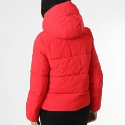 Promo 😉 Doudoune Femme Capuche Mono Logo 9007 Rouge de Calvin Klein 🛒 -Calvin Klein Soldes Magasin calvin klein 342453 J20J219007 XL6 20221031T142703 04
