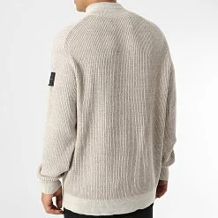 Meilleure affaire 🤩 Pull Col Zippé 1688 Beige Chiné de Calvin Klein ❤️ -Calvin Klein Soldes Magasin calvin klein 342513 J30J321688 ACF 20221024T154237 04