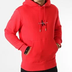 Le moins cher ✔️ Sweat Capuche Monologo 0836 Rouge de Calvin Klein 😉 -Calvin Klein Soldes Magasin calvin klein 342569 J30J320836 XL6 20221024T154432 03