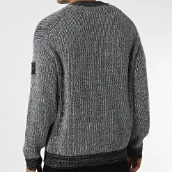 Promo 🎁 Pull Badge Plated 1685 Noir Chiné de Calvin Klein ✔️ -Calvin Klein Soldes Magasin calvin klein 342610 J30J321685 BEH 20221027T152317 04