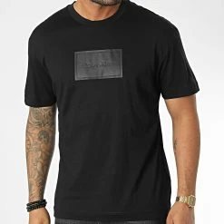 Acheter 🔥 Tee 👚 Shirt Textured Logo Box 0115 Noir de Calvin Klein 🎉