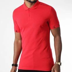 Coupon ✔️ Polo Manches Courtes 1700 Rouge de Calvin Klein 🔔