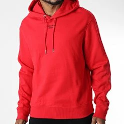 Promo 👏 Sweat Capuche 0604 Rouge de Calvin Klein 🥰