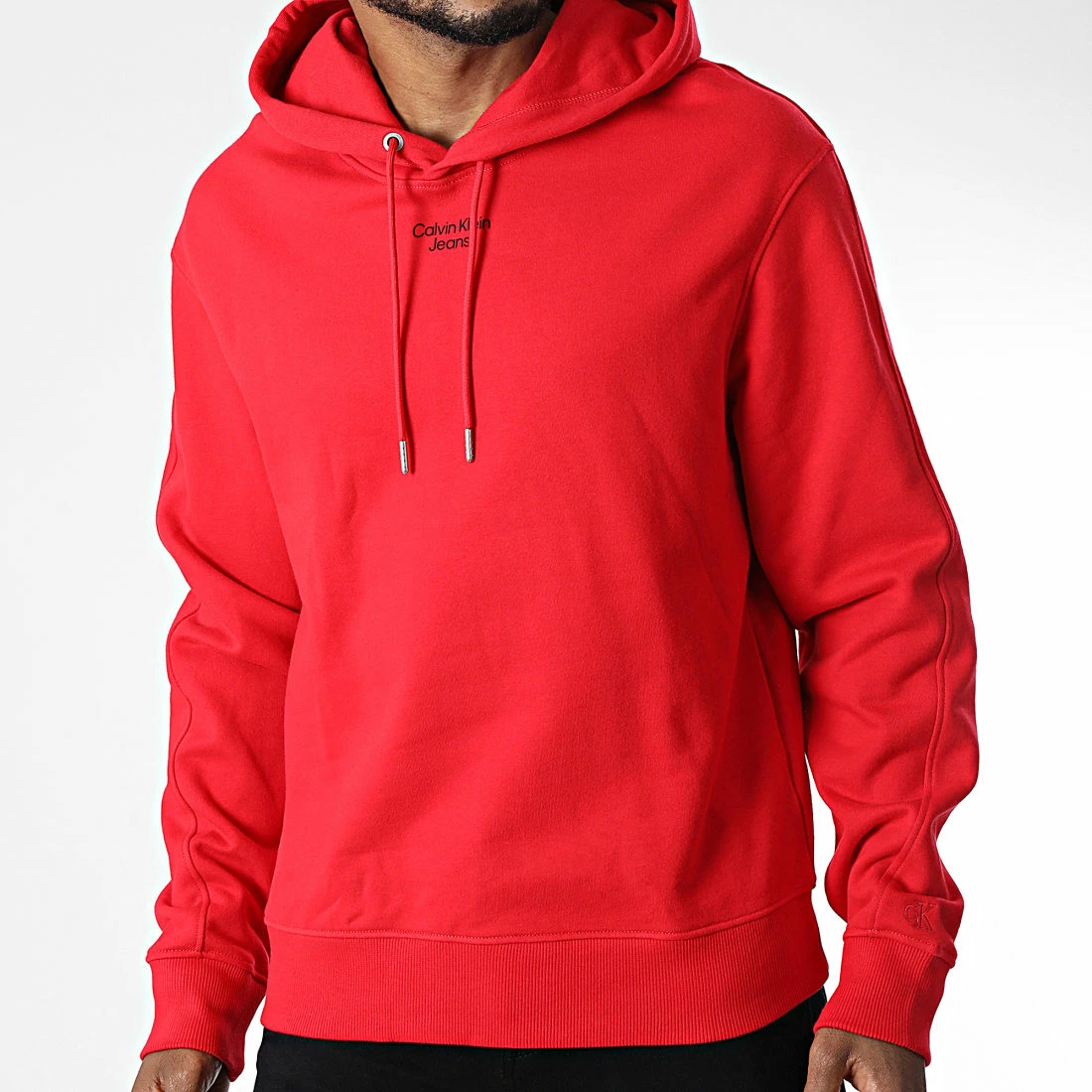 Promo 👏 Sweat Capuche 0604 Rouge de Calvin Klein 🥰 1 Promo 👏 Sweat Capuche 0604 Rouge de Calvin Klein 🥰