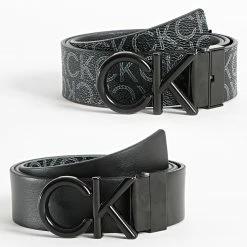 Offres ✨ Ceinture Réversible CK Metal Bombe Adjustable 9964 Noir de Calvin Klein 😍