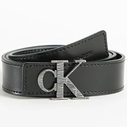 Sortie 🎉 Ceinture Femme Mono Hardware Leather 0364 Noir de Calvin Klein 👏