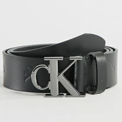 Remise ⌛ Ceinture Round Mono Plaque 0155 Noir de Calvin Klein 🌟