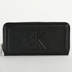 Meilleure affaire 😀 Portefeuille Sculpted 0348 Noir de Calvin Klein 🎉