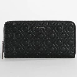Grosses soldes 💯 Portefeuille Femme CK Must Embossed 0253 Noir de Calvin Klein ✨