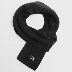 De gros ❤️ Echarpe Classic Cotton 9693 Noir de Calvin Klein 👏