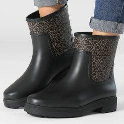 De gros ❤️ Bottes Femme Rain Boot Mono 1319 Black Brown Mono de Calvin Klein 😉
