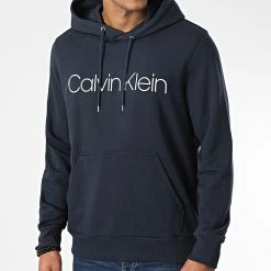 Nouveau 😍 Sweat Capuche Cotton Logo 4060 Bleu Marine de Calvin Klein 🌟