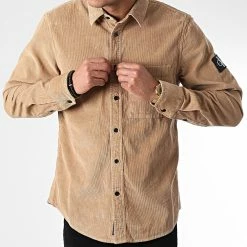 Tout neuf 👍 Surchemise Monologo Badge 2208 Camel de Calvin Klein 🌟 -Calvin Klein Soldes Magasin calvin klein 344906 J30J322208 GV7 20221025T155651 03