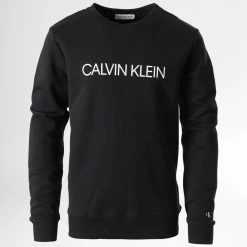 Top 10 🔔 Sweat Crewneck Enfant Institutional Logo 0163 Noir de Calvin Klein 🌟