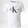 Coupon 🎁 Tee 👕 Shirt Enfant Monogram Logo 0267 Blanc de Calvin Klein 👍