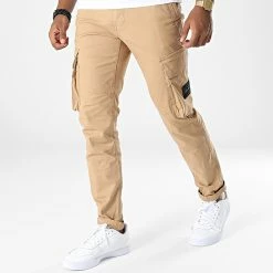 Meilleure affaire 👍 Pantalon Cargo Skinny Washed 2043 Beige de Calvin Klein 💯