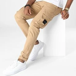 Meilleure affaire 👍 Pantalon Cargo Skinny Washed 2043 Beige de Calvin Klein 💯 -Calvin Klein Soldes Magasin calvin klein 345420 J30J322043 GV7 20221027T162205 03