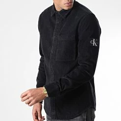 Nouveau 👍 Surchemise Monologo Badge 2208 Noir de Calvin Klein 🌟