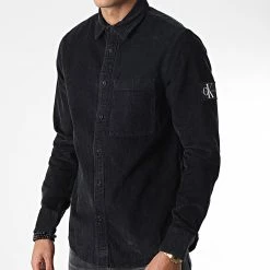 Nouveau 👍 Surchemise Monologo Badge 2208 Noir de Calvin Klein 🌟 -Calvin Klein Soldes Magasin calvin klein 345459 J30J322208 BEH 20221025T154934 03