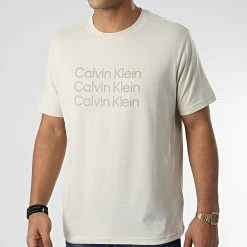Meilleur prix 👍 Tee 👕 Shirt GMF2K112 Beige de Calvin Klein ⭐ -Calvin Klein Soldes Magasin calvin klein 345614 GMF2K112 2JX 20221028T114209 03