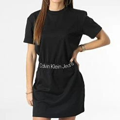 Acheter 🥰 Robe Tee 👕 Shirt Femme 0356 Noir de Calvin Klein ✔️