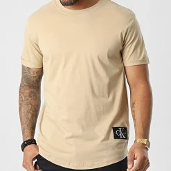Meilleure vente 😀 Tee 👕 Shirt 5319 Beige de Calvin Klein 🔥 -Calvin Klein Soldes Magasin calvin klein 345704 J30J315319 PF2 20221104T143041 03