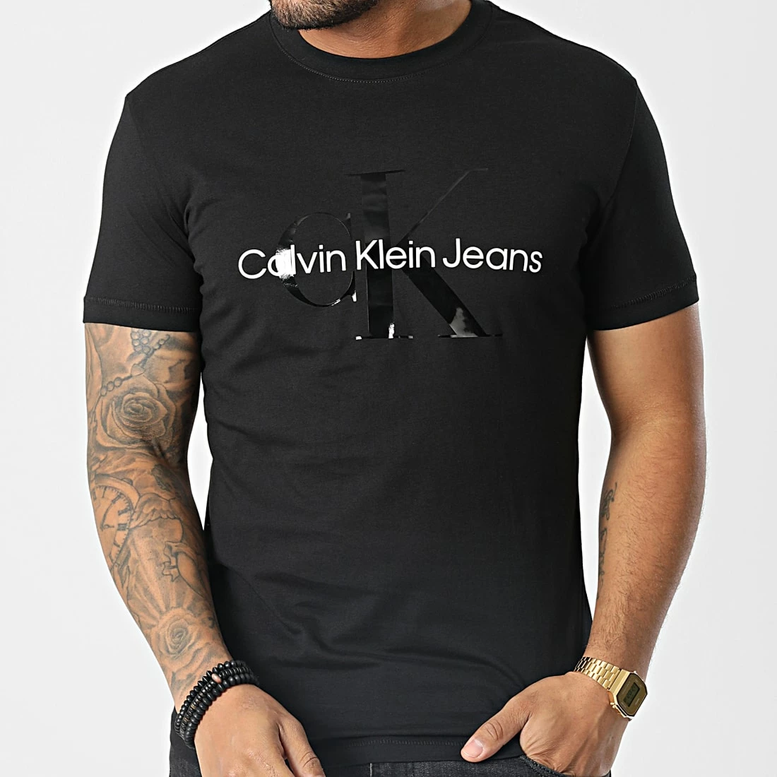 Promo 🤩 Tee 👕 Shirt 0806 Noir de Calvin Klein ✨ 1 Promo 🤩 Tee 👕 Shirt 0806 Noir de Calvin Klein ✨