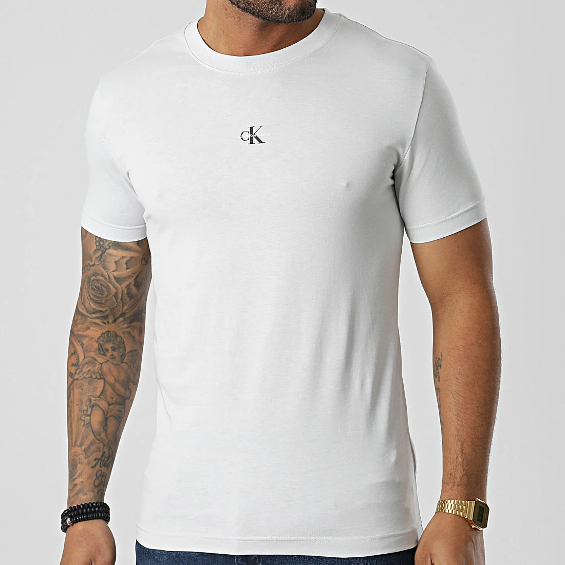 Meilleure vente 👍 Tee 👚 Shirt 2466 Gris de Calvin Klein 🎉 1 Meilleure vente 👍 Tee 👚 Shirt 2466 Gris de Calvin Klein 🎉