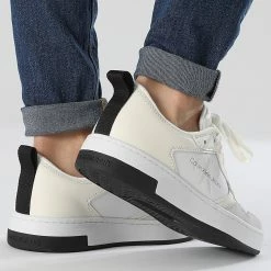 Vente flash ⌛ Baskets Femme Cupsole Low Leather 0876 Ivory Ghost Grey White Black de Calvin Klein 🌟 -Calvin Klein Soldes Magasin calvin klein 345993 YW0YW00876 0F4 20221115T135620 04