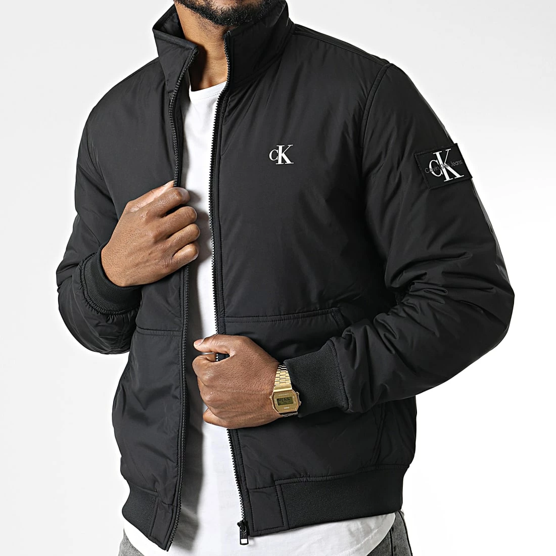 De gros 🔔 Veste Zippée 2494 Noir de Calvin Klein 🎉 1 De gros 🔔 Veste Zippée 2494 Noir de Calvin Klein 🎉